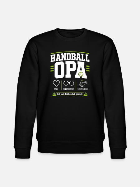Handballopa Geschenk – Stolz & Expertenblick - Stanley/Stella Unisex Bio-Sweatshirt CHANGER  - Schwarz