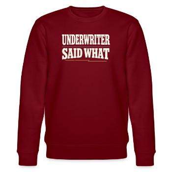 Mortgage Brokers, Loan Officers, - Stanley/Stella CHANGER Unisex Organic Sweatshirt - burgundy - Front - Nik (191cm) & Marisol (170cm)