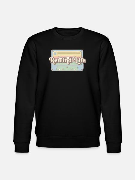 Rewind Life Retro Kassette - Stanley/Stella Unisex Bio-Sweatshirt CHANGER - Schwarz