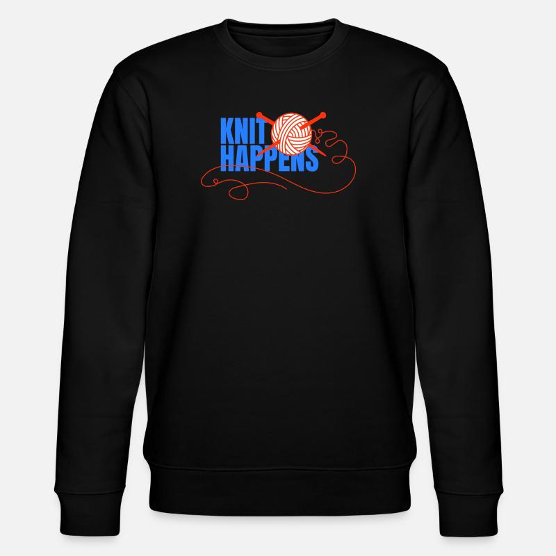 Knit Happens Logo Strickdesign - Stanley/Stella Unisex Bio-Sweatshirt CHANGER  - Schwarz
