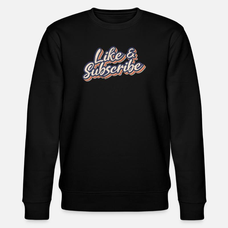 Like & Subscribe 70s Style - Stanley/Stella Unisex Bio-Sweatshirt CHANGER  - Schwarz