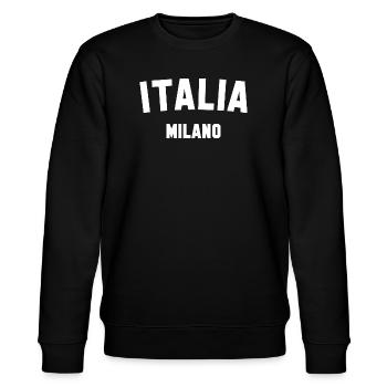 ITALIA MILANO Italien Mailand - Stanley/Stella Unisex Bio-Sweatshirt CHANGER  - Schwarz - Vorne - Nik (191cm) & Marisol (170cm)