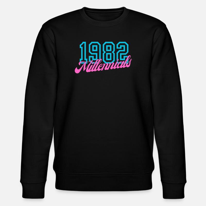 1982 Millennial Retro Numerisches Design - Stanley/Stella Unisex Bio-Sweatshirt CHANGER  - Schwarz
