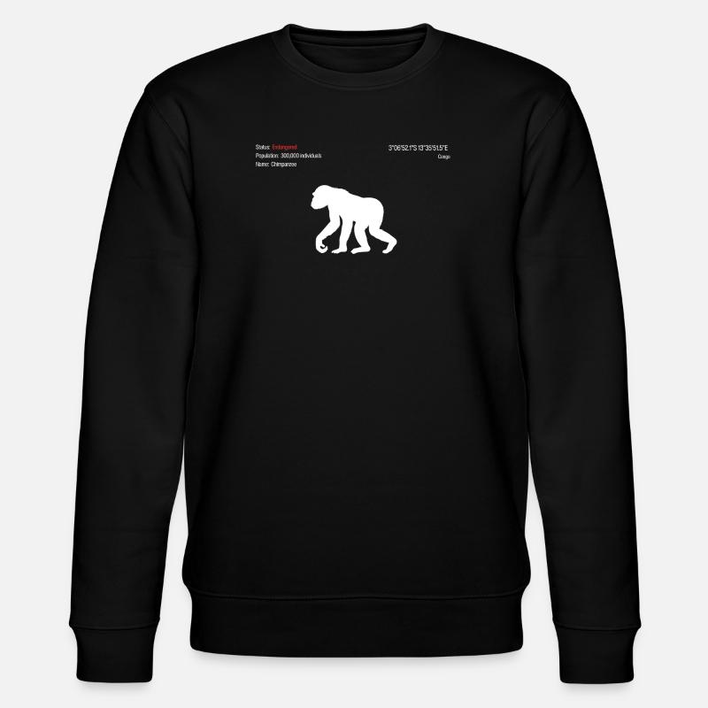 Schimpanse - Stanley/Stella Unisex Bio-Sweatshirt CHANGER  - Schwarz