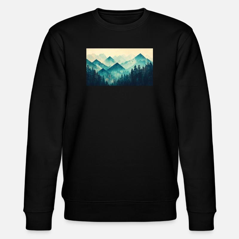 Wald Berge - Stanley/Stella Unisex Bio-Sweatshirt CHANGER  - Schwarz