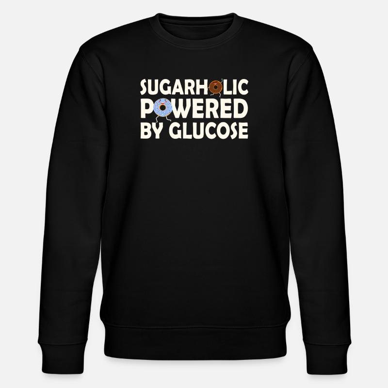 Sugarholic Powered by Glucose - Stanley/Stella CHANGER Unisex Organic Sweatshirt - black