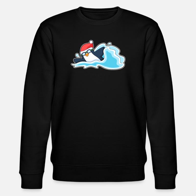 Pingouin Noël baignade - Sweat bio CHANGER Stanley/Stella Unisexe - noir