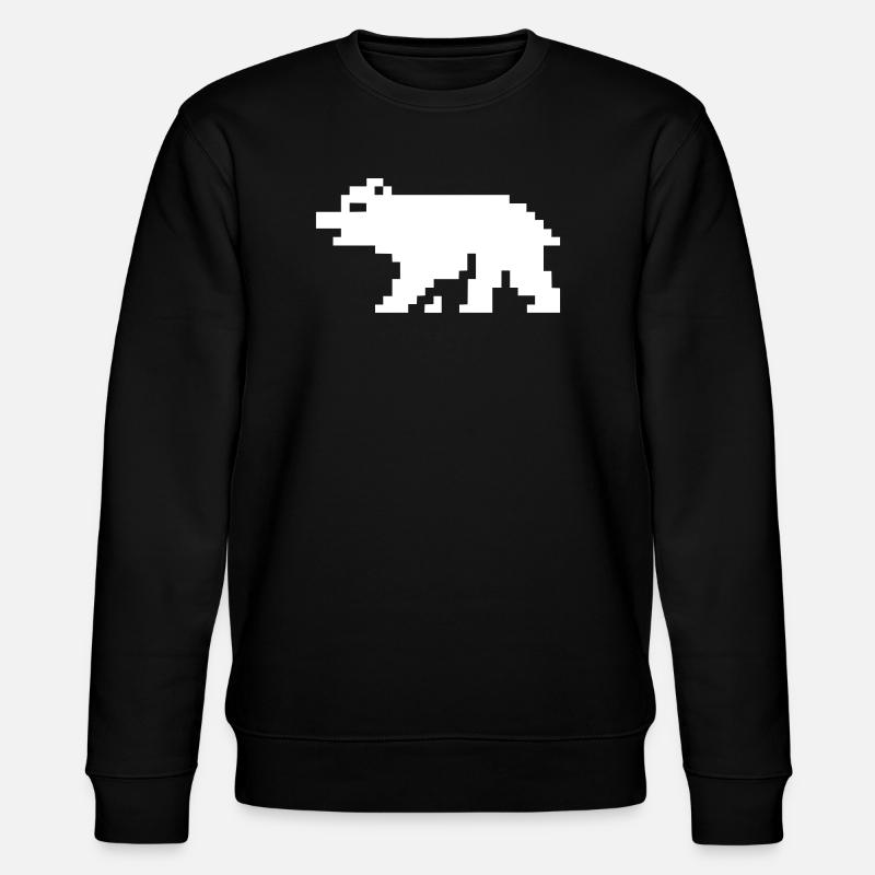 Ours en pixels 8 bits - Sweat bio CHANGER Stanley/Stella Unisexe - noir