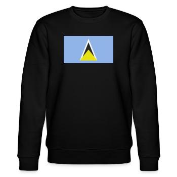 Saint Lucia Caribbean flag - Stanley/Stella CHANGER Unisex Organic Sweatshirt - black - Front - Nik (191cm) & Marisol (170cm)
