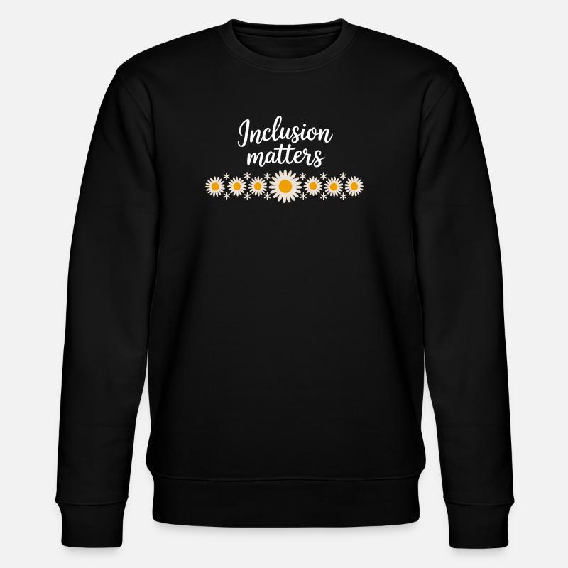 Inclusion matters mit Blütenkette - Stanley/Stella Unisex Bio-Sweatshirt CHANGER - Schwarz