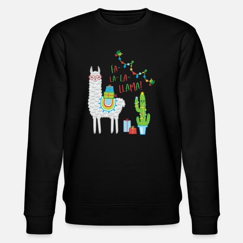 Fa la Llama Weihnachtspullover Weihnachtsgeschenk - Stanley/Stella Unisex Bio-Sweatshirt CHANGER  - Schwarz