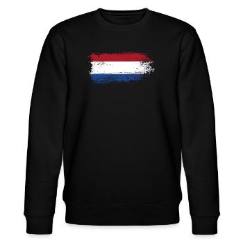 Coup de pinceau Dutch Tricolor - Sweat bio CHANGER Stanley/Stella Unisexe - noir - Devant - Nik (191cm) & Marisol (170cm)