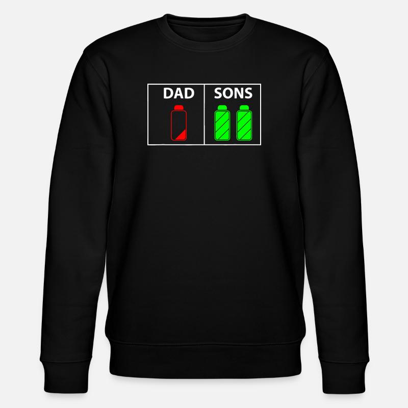 Dad vs Sons Neon Bottles - Stanley/Stella CHANGER Unisex Organic Sweatshirt - black