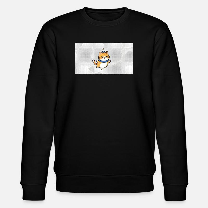 Festive kitten with blue hat - Stanley/Stella CHANGER Unisex Organic Sweatshirt - black