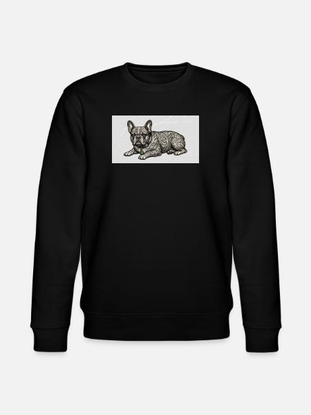 Ornate Bulldog Tattoo Pattern - Stanley/Stella CHANGER Unisex Organic Sweatshirt - black