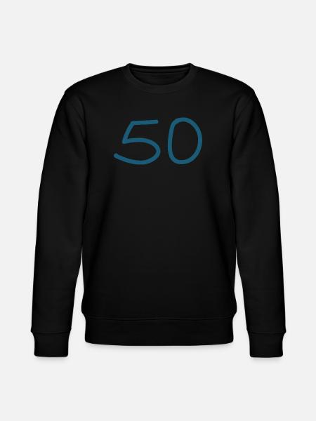 50th birthday fifty blue number - Stanley/Stella CHANGER Unisex Organic Sweatshirt - black