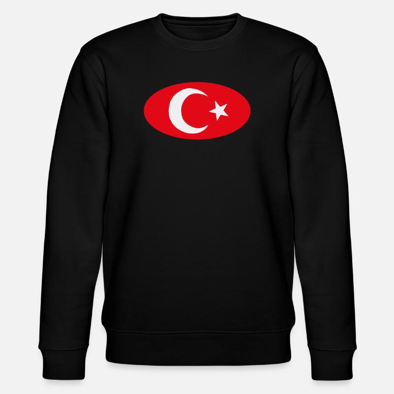 Drapeau Turkiye Turc Ovale - Sweat bio CHANGER Stanley/Stella Unisexe - noir