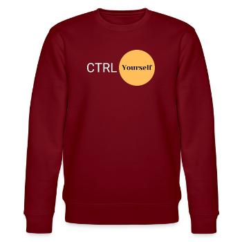 CTRL Yourself - Stanley/Stella CHANGER Unisex Organic Sweatshirt - burgundy - Front - Nik (191cm) & Marisol (170cm)