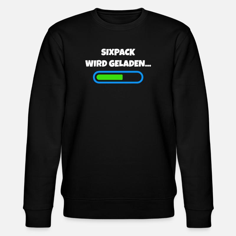 Sixpack wird geladen - Fitness Fortschritt - Stanley/Stella Unisex Bio-Sweatshirt CHANGER  - Schwarz