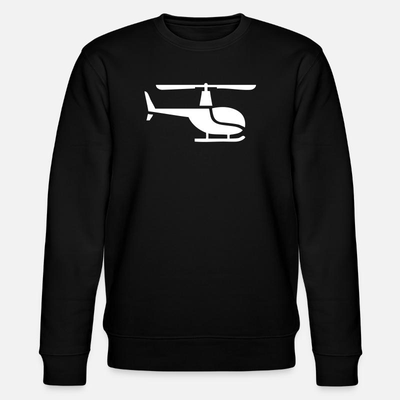 Helikopter seitlich - Stanley/Stella Unisex Bio-Sweatshirt CHANGER  - Schwarz