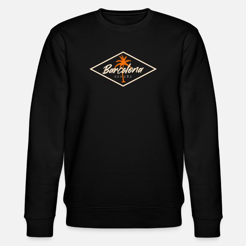Barcelona Spanien Palmen Design - Stanley/Stella Unisex Bio-Sweatshirt CHANGER  - Schwarz
