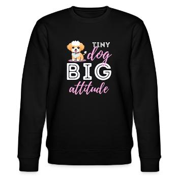 Petit chien, grande attitude – Personnalité mignonne de Maltipoo - Sweat bio CHANGER Stanley/Stella Unisexe - noir - Devant - Nik (191cm) & Marisol (170cm)