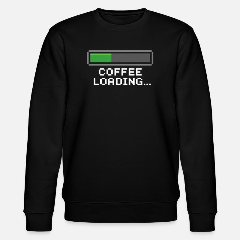 Coffee Loading Bar Pixel - Stanley/Stella CHANGER Unisex Organic Sweatshirt - black
