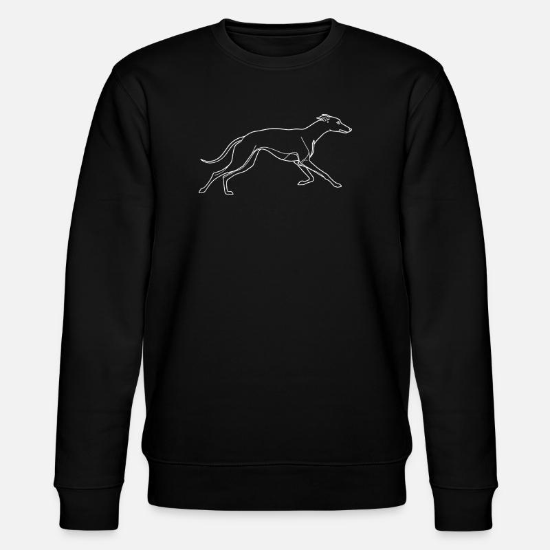 Minimalistische Windhund Silhouette Linienkunst - Stanley/Stella Unisex Bio-Sweatshirt CHANGER - Schwarz