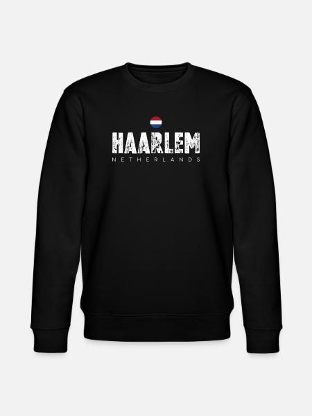 Haarlem Distressed Logo - Stanley/Stella CHANGER Unisex Organic Sweatshirt - black
