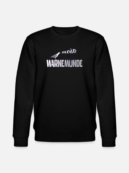 Warnemünde Möwe mit Moin Ostee - Stanley/Stella Unisex Bio-Sweatshirt CHANGER - Schwarz