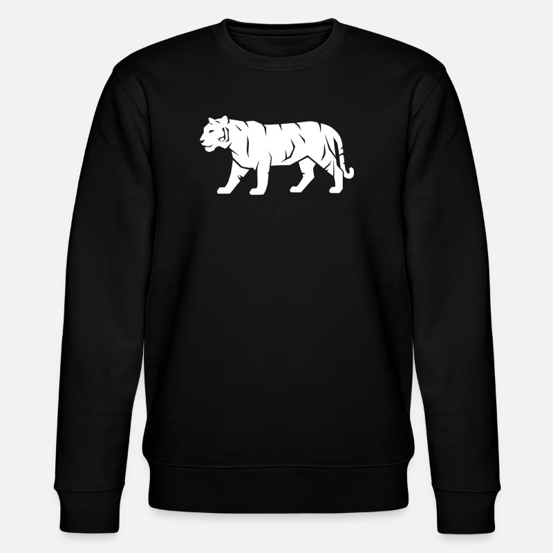 Tiger_Raubkatze_Wild_Tier_Vector_path22 - Stanley/Stella CHANGER Unisex Organic Sweatshirt - black