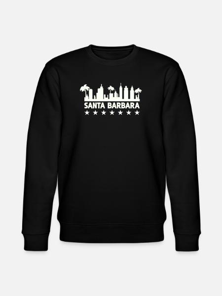 Santa Barbara kustsilhuett - Ekologisk sweatshirt CHANGER unisex från Stanley/Stella - svart