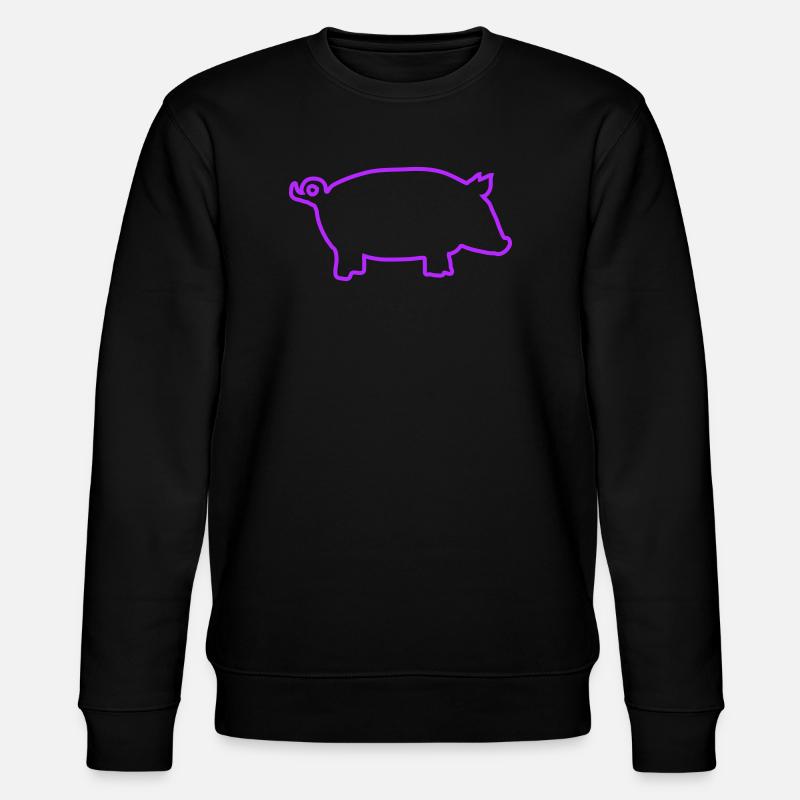 Illustration de contour de cochon néon - Sweat bio CHANGER Stanley/Stella Unisexe - noir