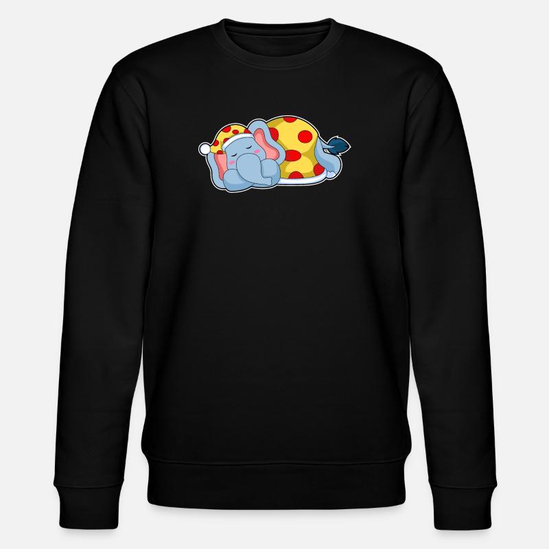 Elefant Schlafen Schlafanzug - Stanley/Stella Unisex Bio-Sweatshirt CHANGER  - Schwarz