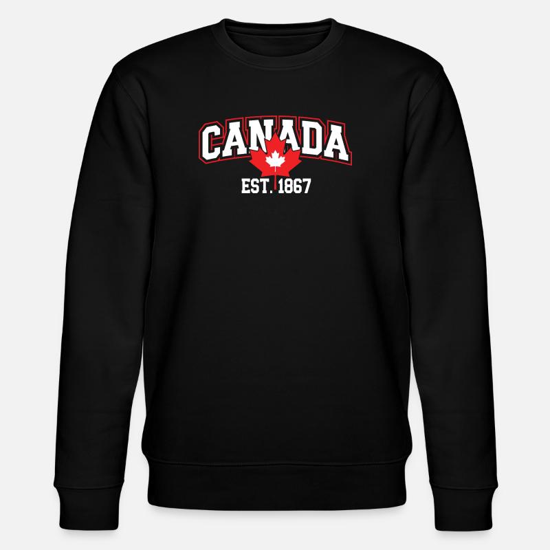 Canada Patriotic Maple Leaf Design - Stanley/Stella CHANGER Unisex Organic Sweatshirt - black