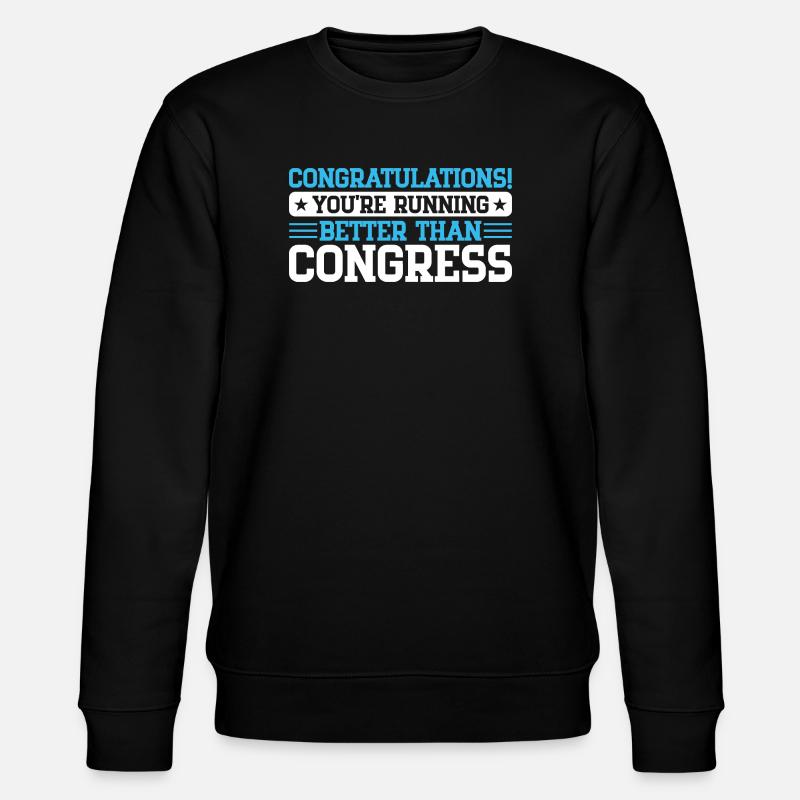 Marathon Runner Running Better Than Congress - Stanley/Stella Unisex Bio-Sweatshirt CHANGER  - Schwarz