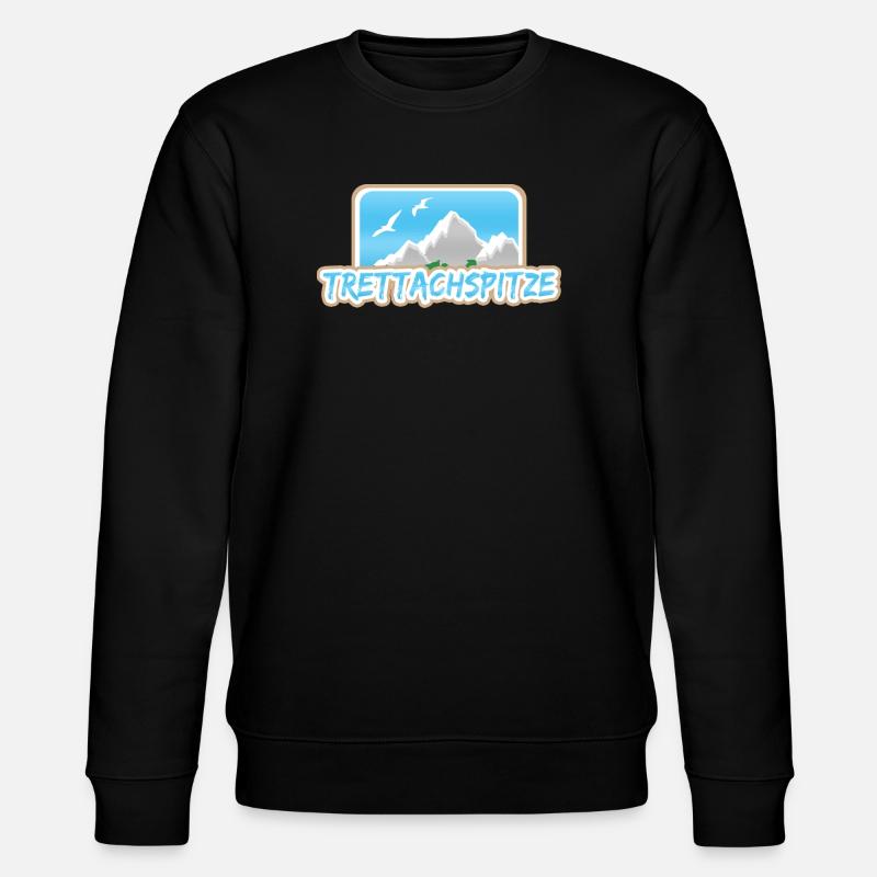 Trettachspitze als Berg - Stanley/Stella Unisex Bio-Sweatshirt CHANGER  - Schwarz
