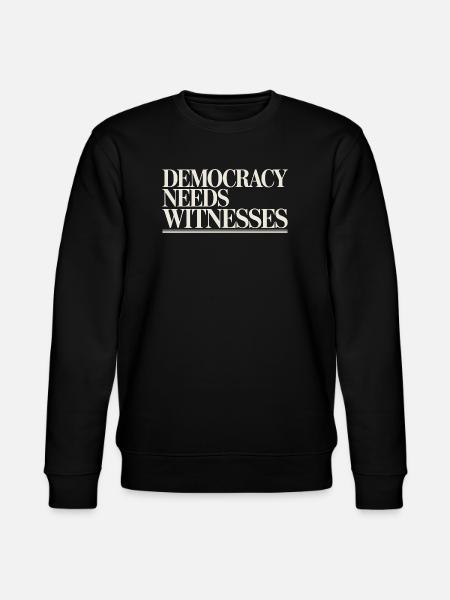 Democracy Needs Witnesses Press Freedom - Stanley/Stella CHANGER Unisex Organic Sweatshirt - black