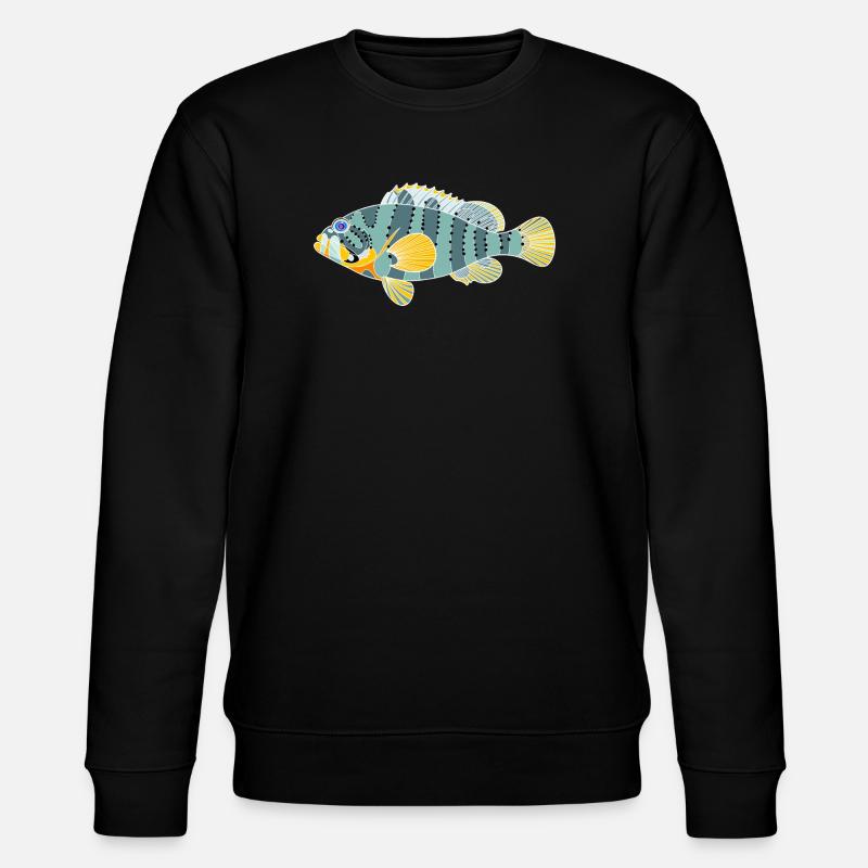 Stumpfkopf-Felsenbarsch - Stanley/Stella Unisex Bio-Sweatshirt CHANGER  - Schwarz