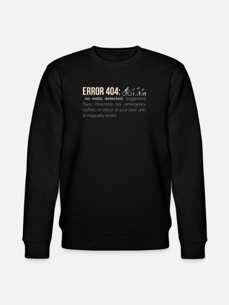Cycling Hoodie – 404: No Watts Detected - Stanley/Stella CHANGER Unisex Organic Sweatshirt - black