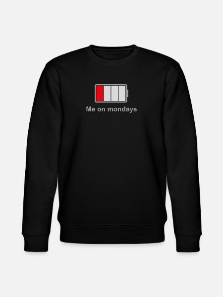 Low Battery Mondays – Low Energy Mood - Stanley/Stella CHANGER Unisex Organic Sweatshirt - black