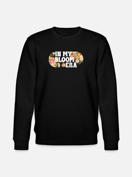 Bloom Era Vibes – Retro Floral Saying - Stanley/Stella CHANGER Unisex Organic Sweatshirt - black