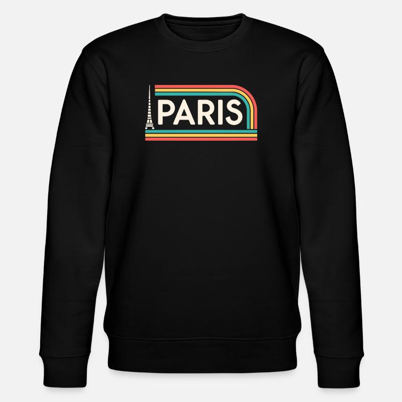 Paris Rainbow Retro - Stanley/Stella CHANGER Unisex Organic Sweatshirt - black
