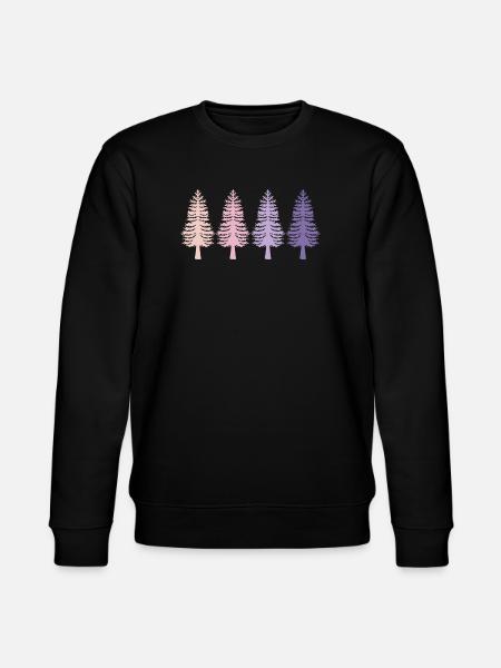 Trees Retro Forest Nature Conservation - Stanley/Stella CHANGER Unisex Organic Sweatshirt - black