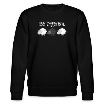 Schwarzes Schaf Be Different Geschenk Weihnachten - Stanley/Stella Unisex Bio-Sweatshirt CHANGER  - Schwarz - Vorne - Nik (191cm) & Marisol (170cm)