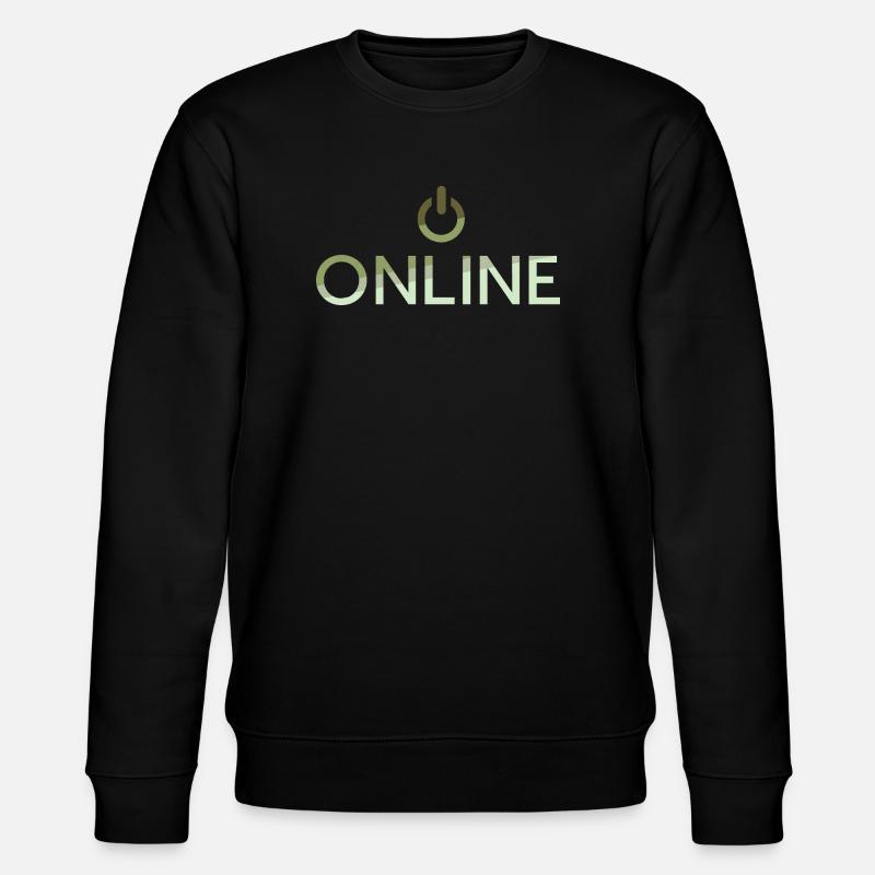 online lettering - On Button active - Stanley/Stella CHANGER Unisex Organic Sweatshirt - black