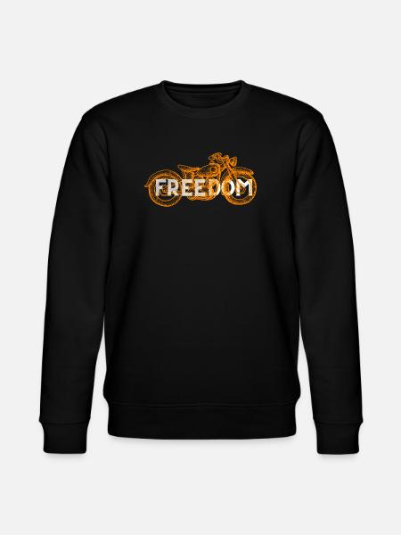 Freedom Motorcycle Orange Graphic - Stanley/Stella CHANGER Unisex Organic Sweatshirt - black