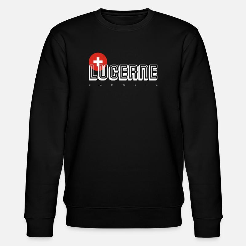 KONIZ Schweiz Flag Emblem - Stanley/Stella CHANGER Unisex Organic Sweatshirt - black