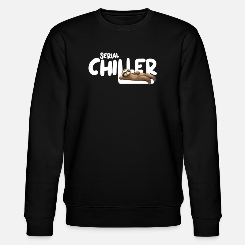 Faultier Serial Chiller – Lustiges Sloth Tee - Stanley/Stella Unisex Bio-Sweatshirt CHANGER  - Schwarz