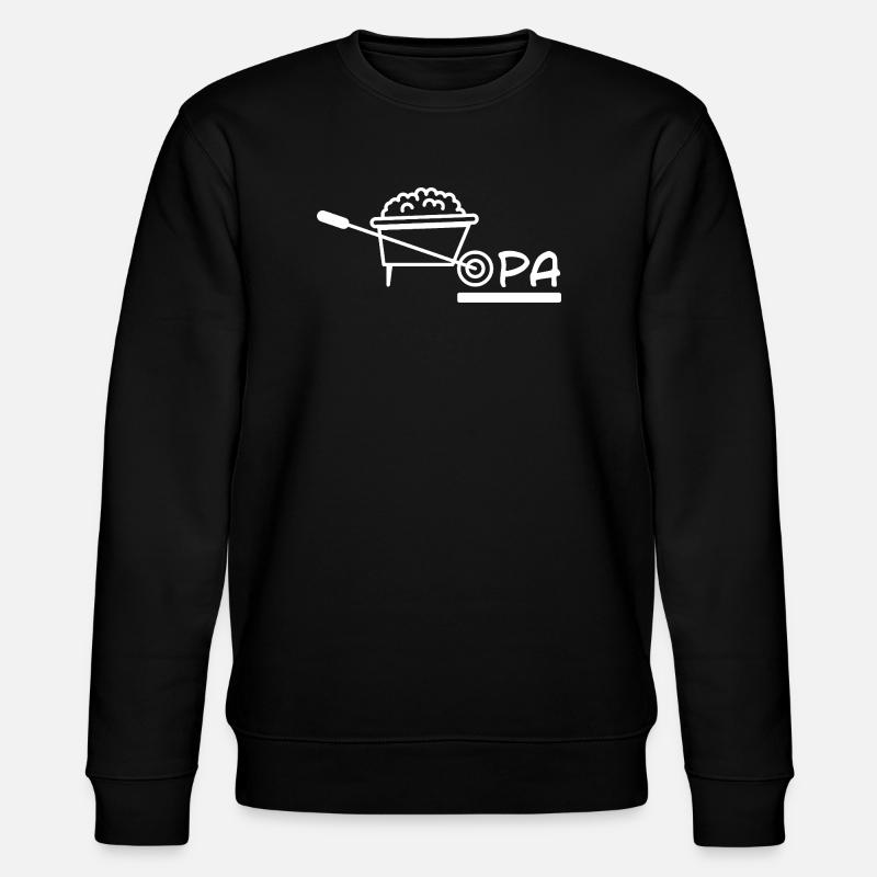 Opa Schubkarren Gartenarbeit - Stanley/Stella Unisex Bio-Sweatshirt CHANGER  - Schwarz